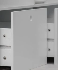 Mobili Rebecca Bibliothèque Basse Avec 3 étagères Et 2 Tiroirs En MDF Blanc 10 Mobili Rebecca Bibliothèque Basse Avec 3 étagères Et 2 Tiroirs En MDF Blanc -Maisons du Monde boutique bibliotheque basse avec 3 etageres et 2 tiroirs en mdf blanc 3