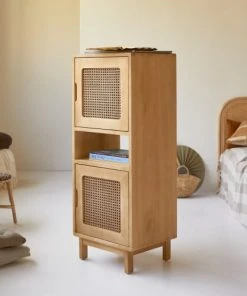 Tikamoon Bibliothèque Basse Enfant En Orme Massif Et Cannage -Maisons du Monde boutique bibliotheque basse enfant en orme massif et cannage 3