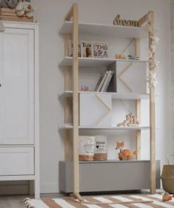 Bellamy Bibliothèque Blanc Gris -Maisons du Monde boutique bibliotheque blanc gris 3