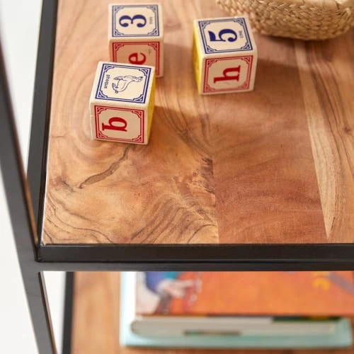 Tikamoon Bibliothèque Enfant En Acacia Massif Et Métal 5 Tikamoon Bibliothèque Enfant En Acacia Massif Et Métal - Image 3