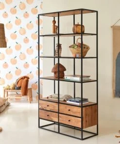 Tikamoon Bibliothèque Enfant En Acacia Massif Et Métal 10 Tikamoon Bibliothèque Enfant En Acacia Massif Et Métal -Maisons du Monde boutique bibliotheque enfant en acacia massif et metal 3