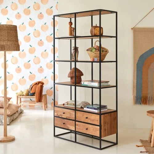 Tikamoon Bibliothèque Enfant En Acacia Massif Et Métal 6 Tikamoon Bibliothèque Enfant En Acacia Massif Et Métal - Image 4