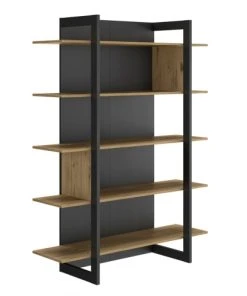 Diagone Bibliothèque Industriel Effet Bois Noir -Maisons du Monde boutique bibliotheque industriel effet bois noir 2