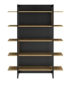 Diagone Bibliothèque Industriel Effet Bois Noir