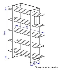 Diagone Bibliothèque Industriel Effet Bois Noir -Maisons du Monde boutique bibliotheque industriel effet bois noir 3