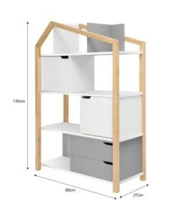 Bellamy Bibliothèque Maison Gris Blanc -Maisons du Monde boutique bibliotheque maison gris blanc 2