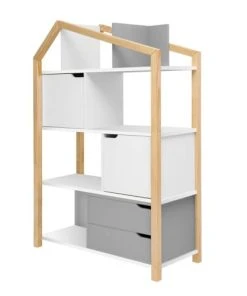 Bellamy Bibliothèque Maison Gris Blanc