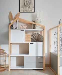 Bellamy Bibliothèque Maison Gris Blanc -Maisons du Monde boutique bibliotheque maison gris blanc 3