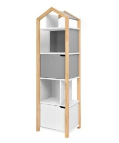 Bellamy Bibliothèque Maison Gris Blanc