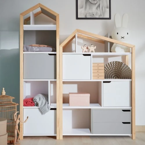 Bellamy Bibliothèque Maison Gris Blanc 6 Bellamy Bibliothèque Maison Gris Blanc – Image 4