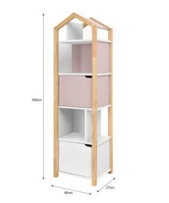 Bellamy Bibliothèque Maison Rose Blanc -Maisons du Monde boutique bibliotheque maison rose blanc 2
