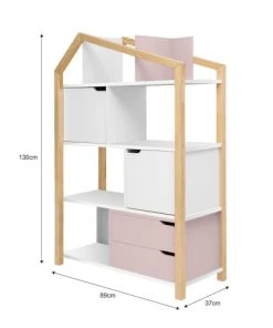 Bellamy Bibliothèque Maison Rose Blanc -Maisons du Monde boutique bibliotheque maison rose blanc 6