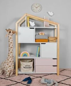 Bellamy Bibliothèque Maison Rose Blanc -Maisons du Monde boutique bibliotheque maison rose blanc 7