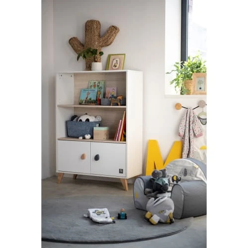 Sauthon Bibliothèque Meuble Gouttes 120x86x35cm En Bois Blanc 6 Sauthon Bibliothèque Meuble Gouttes 120x86x35cm En Bois Blanc - Image 4