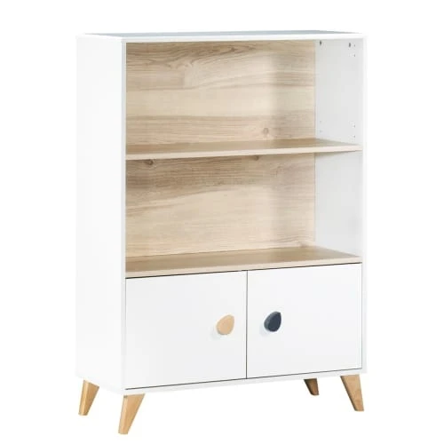 Sauthon Bibliothèque Meuble Gouttes 120x86x35cm En Bois Blanc 3 Sauthon Bibliothèque Meuble Gouttes 120x86x35cm En Bois Blanc