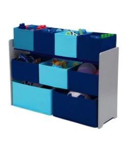 Delta Children Bibliothèque Organiseur 9 Cases En Bois Gris Et Bleu -Maisons du Monde boutique bibliotheque organiseur 9 cases en bois gris et bleu 3