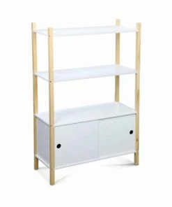 Alice's Garden Bibliothèque Pour Enfant à Trois Niveaux Naturel Blanc