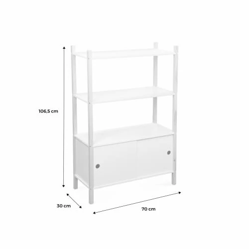 Alice's Garden Bibliothèque Pour Enfant à Trois Niveaux Naturel Blanc 8 Alice's Garden Bibliothèque Pour Enfant à Trois Niveaux Naturel Blanc – Image 6