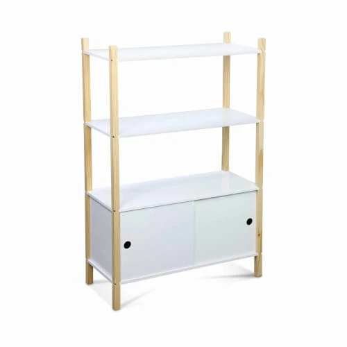 Alice's Garden Bibliothèque Pour Enfant à Trois Niveaux Naturel Blanc 3 Alice's Garden Bibliothèque Pour Enfant à Trois Niveaux Naturel Blanc