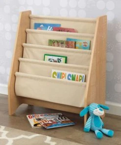 KidKraft Bibliothèque Pour Enfant En Tissu Et Bois Coloris Naturel -Maisons du Monde boutique bibliotheque pour enfant en tissu et bois coloris naturel 1