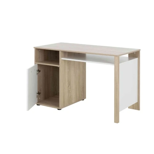 Terre De Nuit Bureau 1 Porte En Bois Imitation Chêne Clair Et Blanc 5 Terre De Nuit Bureau 1 Porte En Bois Imitation Chêne Clair Et Blanc - Image 3