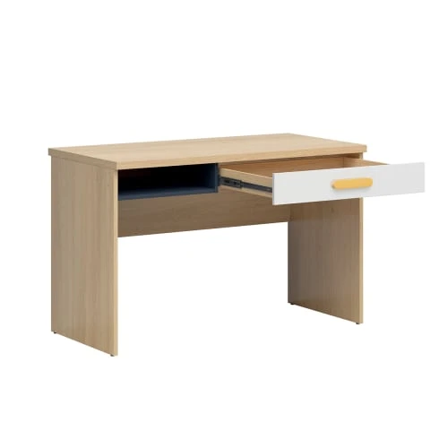 Petits Meubles Bureau 1 Tiroir 1 Niche Naturel Blanc Et Jaune 5 Petits Meubles Bureau 1 Tiroir 1 Niche Naturel Blanc Et Jaune – Image 3