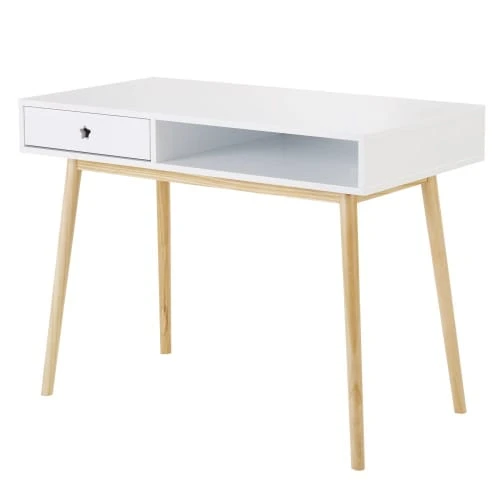 Maisons Du Monde Bureau 1 Tiroir Blanc 5 Maisons Du Monde Bureau 1 Tiroir Blanc – Image 3