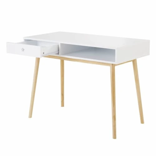 Maisons Du Monde Bureau 1 Tiroir Blanc 6 Maisons Du Monde Bureau 1 Tiroir Blanc – Image 4