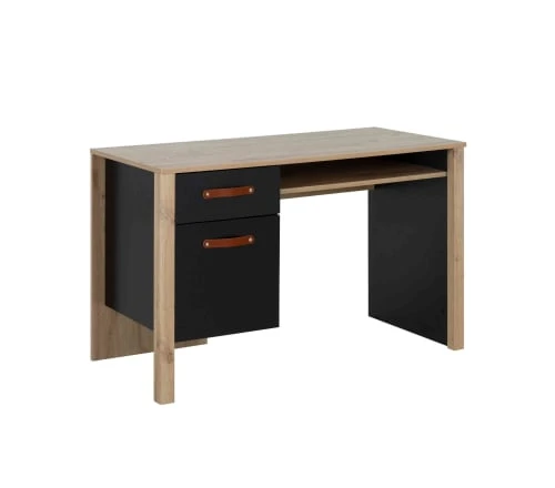 Terre De Nuit Bureau 1 Tiroir Caisson En Bois Imitation Chêne Clair Et Noir 5 Terre De Nuit Bureau 1 Tiroir Caisson En Bois Imitation Chêne Clair Et Noir - Image 3