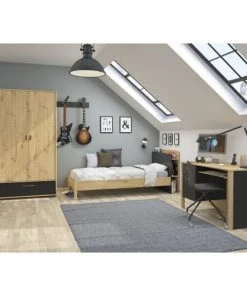 GAMI Bureau 1 Tiroir Chêne Noir -Maisons du Monde boutique bureau 1 tiroir chene noir 3