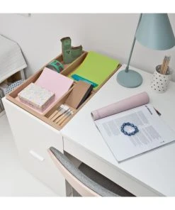 CALICOSY Bureau 140 Cm Avec Rangements - Blanc -Maisons du Monde boutique bureau 140 cm avec rangements blanc 2