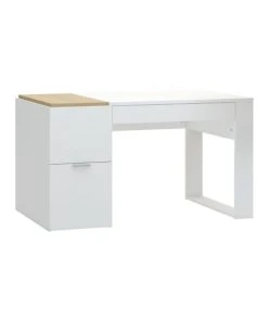 CALICOSY Bureau 140 Cm Avec Rangements - Blanc