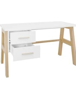 Bopita Bureau 2 Tiroirs Blanc Naturel -Maisons du Monde boutique bureau 2 tiroirs blanc naturel 2