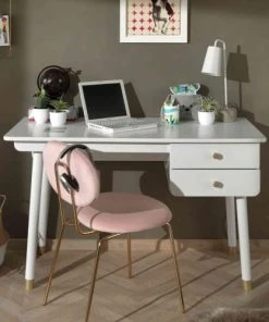 Terre De Nuit Bureau 2 Tiroirs En Bois Blanc -Maisons du Monde boutique bureau 2 tiroirs en bois blanc 2