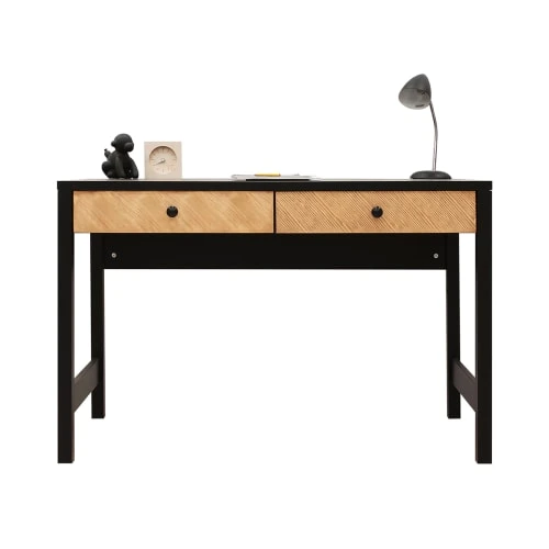 Bopita Bureau 2 Tiroirs Noir Naturel Naturel 4 Bopita Bureau 2 Tiroirs Noir Naturel Naturel – Image 2