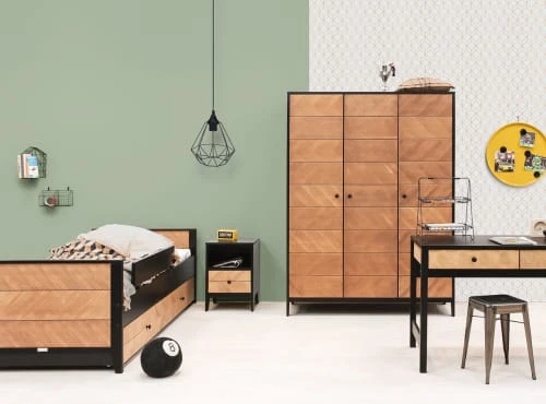 Bopita Bureau 2 Tiroirs Noir Naturel Naturel 8 Bopita Bureau 2 Tiroirs Noir Naturel Naturel – Image 6