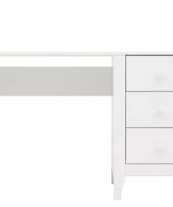 Bopita Bureau Avec 3 Tiroirs Blanc En MDF Et Hêtre