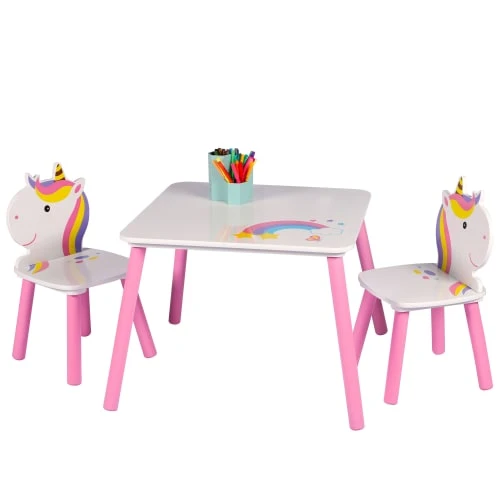 Wadiga Bureau Avec Chaise Enfant Design Licorne Blanc 4 Wadiga Bureau Avec Chaise Enfant Design Licorne Blanc - Image 2