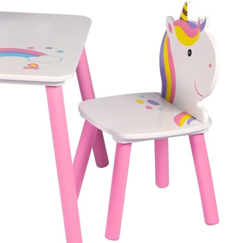 Wadiga Bureau Avec Chaise Enfant Design Licorne Blanc 5 Wadiga Bureau Avec Chaise Enfant Design Licorne Blanc - Image 3