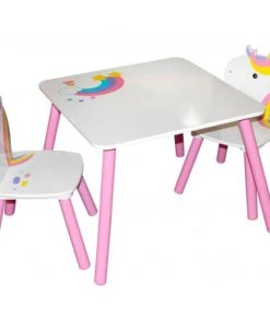 Wadiga Bureau Avec Chaise Enfant Design Licorne Blanc