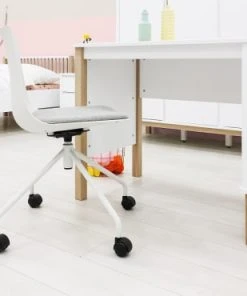 Bopita Bureau Blanc/chêne En MDF Et Chêne -Maisons du Monde boutique bureau blanc chene en mdf et chene 2