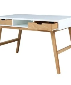 Bopita Bureau Blanc/naturel Excl. 3x Tiroir 358153xx En MDF Et Hêtre -Maisons du Monde boutique bureau blanc naturel excl 3x tiroir 358153xx en mdf et hetre 3