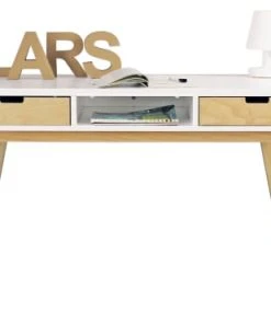 Bopita Bureau Blanc/naturel Excl. 3x Tiroir 358153xx En MDF Et Hêtre -Maisons du Monde boutique bureau blanc naturel excl 3x tiroir 358153xx en mdf et hetre 5