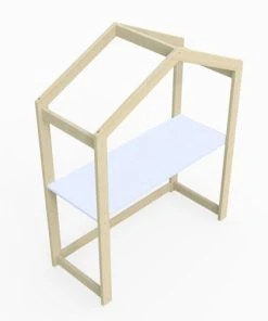 Weber Industries Bureau Cabane Woody Naturel Et Blanc