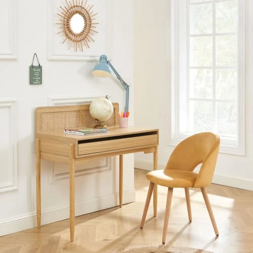 Baita Bureau Cannage Rotin Et Effet Bois 1 Tiroir 4 Baita Bureau Cannage Rotin Et Effet Bois 1 Tiroir - Image 2