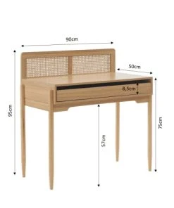 Baita Bureau Cannage Rotin Et Effet Bois 1 Tiroir 10 Baita Bureau Cannage Rotin Et Effet Bois 1 Tiroir -Maisons du Monde boutique bureau cannage rotin et effet bois 1 tiroir 2