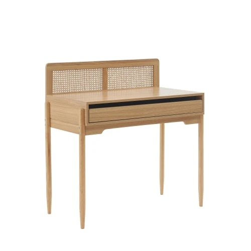 Baita Bureau Cannage Rotin Et Effet Bois 1 Tiroir 8 Baita Bureau Cannage Rotin Et Effet Bois 1 Tiroir - Image 6