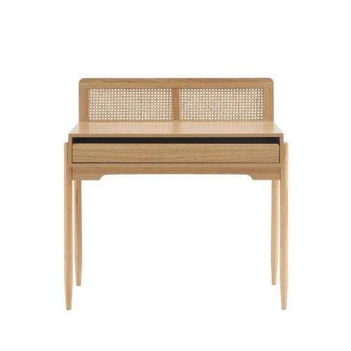 Baita Bureau Cannage Rotin Et Effet Bois 1 Tiroir 3 Baita Bureau Cannage Rotin Et Effet Bois 1 Tiroir