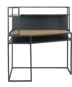 Maisons Du Monde Bureau D'angle En Métal Gris Anthracite Avec étagères