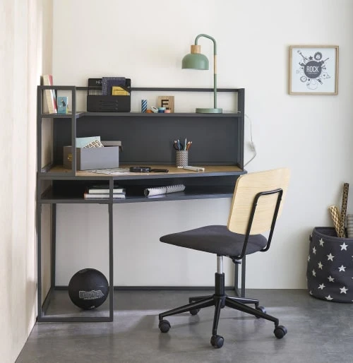 Maisons Du Monde Bureau D'angle En Métal Gris Anthracite Avec étagères 7 Maisons Du Monde Bureau D'angle En Métal Gris Anthracite Avec étagères - Image 5